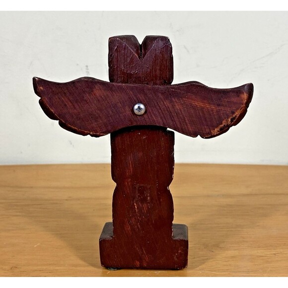 Totem Pole Alaskan Craft 4.5" Tall Figurine Vintage Resin Made in USA - Picture 3 of 8